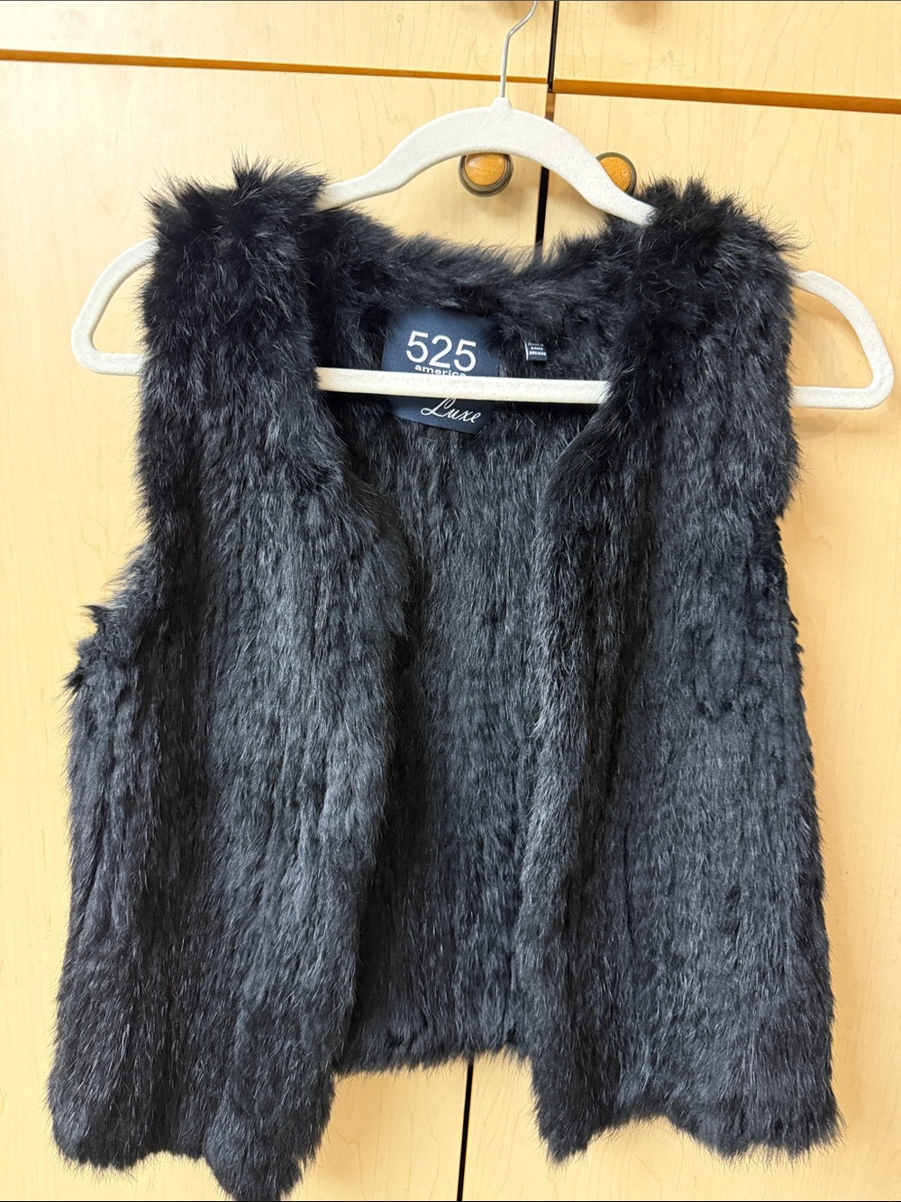 525 America Black Faux Fur Vest